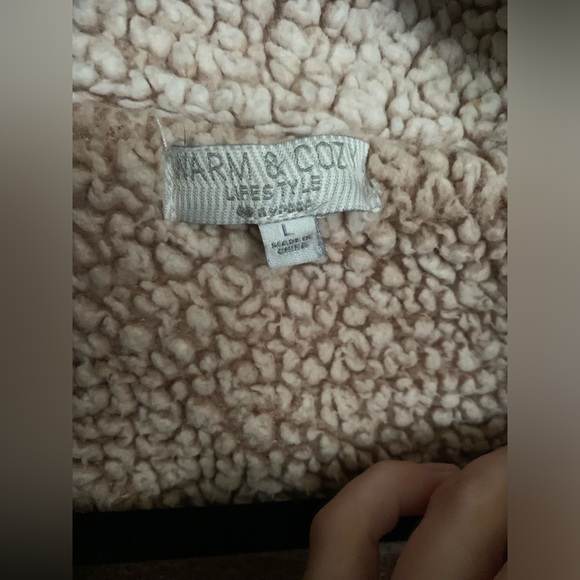 Wide Stripe Color Block Sherpa Pullover Size L - Picture 3 of 3